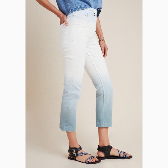 HP 🎉 NWT Anthro Pilcro High Rise Dip Dyed Slim Jeans - Picture 4 of 13